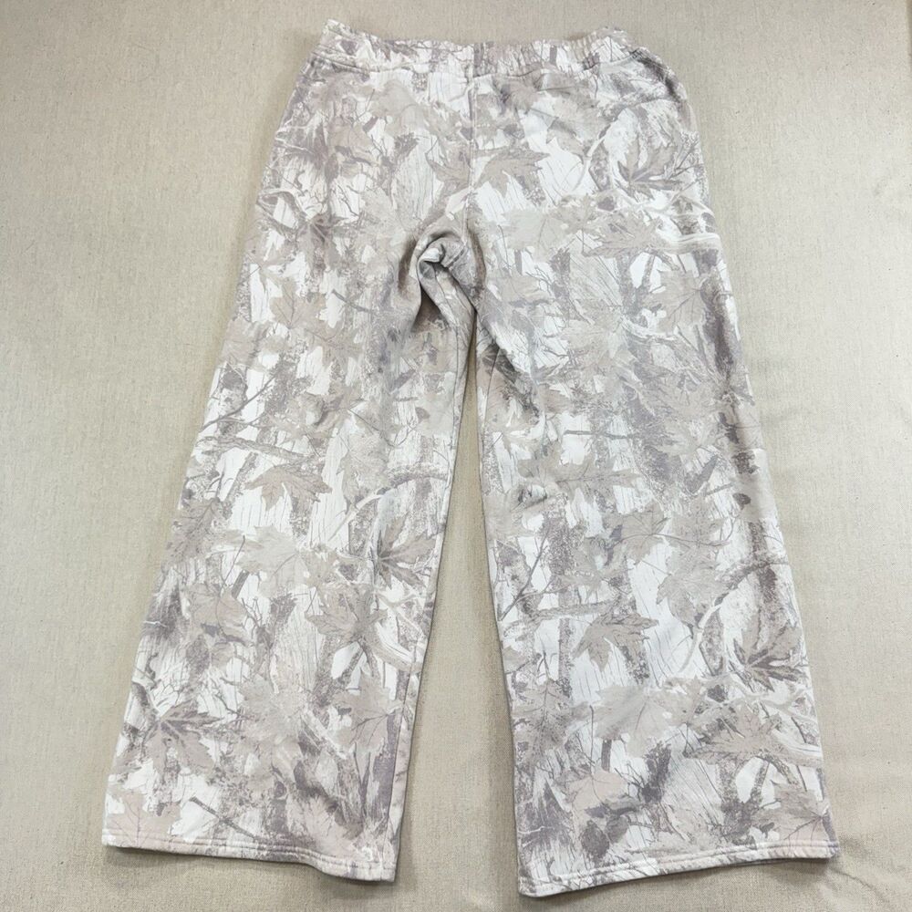 Hollister Women's Sweatpants Drawstring Cream Camo Print White Beige Pants M - Picture 11 of 11